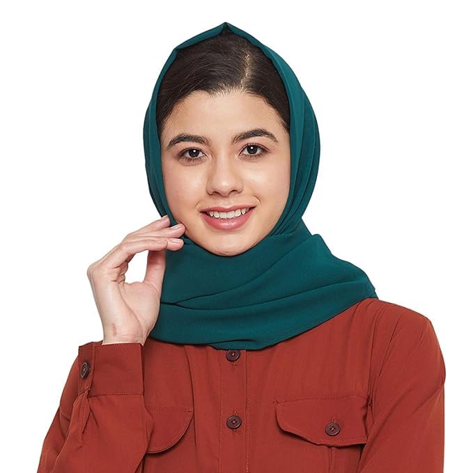 URSHIA MALAYSIAN GEORGETTE HIJAB/DIAMOND GEORGETTE HIJAB FOR WOMEN (CYAN GREEN)
