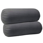 Trance Home Linen 100% Cotton 16x32 inch 200TC Striped Bolster Cover | Round Bed Side Long Bolster Pillow Cover to fit 24 Length 9 Dia | Pack of 2 Bolster Cover only (16x32 inch,Dark Grey)