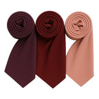 Trending Plain Chiffon Georgette Fancy Hijab/Scarves/Shawl/Stoles/Duppatta Combo of 3 Muslim Women Malaysian Soft College Girls Abaya Scarf Collection (Wine, Maroon, Nude pink)