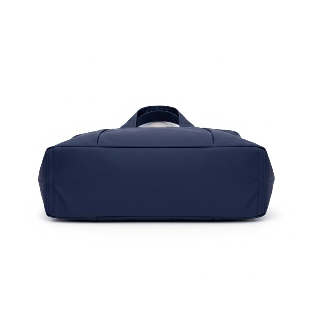 Bag-Age HB53 Large Tote Bag for Girls & Women | Water-Resistant Nylon Handbag with Multiple Compartments, Laptop Work Bag for Office, Travel, Shopping & Daily Use (Navy Blue)