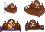 HOMEWEY DECOR Wooden Home Temple Handcrafted Support Heavy Idols Luxurious Finish Pooja Mandir for Home and Office Wall Mount for Pooja Room (TEMPLE102-04DM-25)
