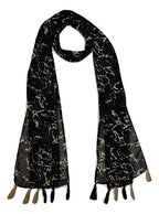 StoleVilla™ Women's Printed Poly Cotton Multicolored Scarf and Stoles with Pearl Tassels Set Of 2 (ST310)