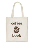 Delhi Printing Co. Coffee & book tote bag|Strong Cotton Bag for Shopping | Canvas Tote Bag for Women & Girls | Stylish Cotton Handbags (DCTBH-186)