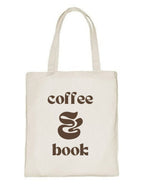 Delhi Printing Co. Coffee & book tote bag|Strong Cotton Bag for Shopping | Canvas Tote Bag for Women & Girls | Stylish Cotton Handbags (DCTBH-186)
