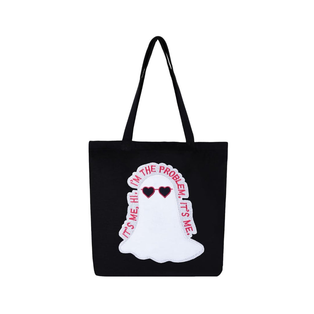 MASQ Premium ToteBag for Women with Zipper | Embroidered Foldable Shoulder Bag with Multiple Pockets | Spacious Handbag for College & Office | Eco-Friendly & Reusable (Tote_Bag_Anti_Hero)