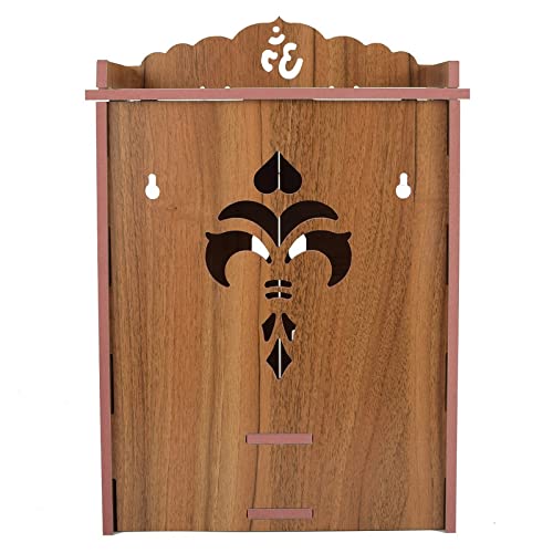AVAD Wooden Readymade Wall Hanging Puja Temple for Home God Stand for Pooja Room Mandir Wood Devghar Stand for Office and Shop AVAD-443 (brown)