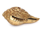 ARTVARKO Brass Lord Vishnu Laxmi and SheshNaag Carving Shankh Conch for Temple Vastu Decorative Items Sankh for Home 7.5 Inch