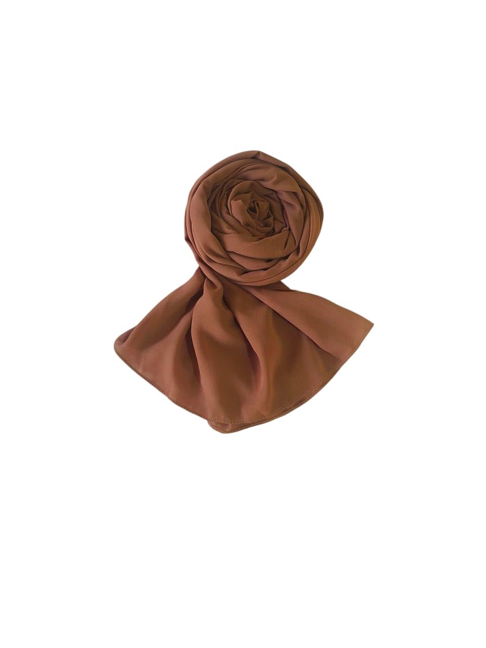 Premium Georgette Hijab for Women - 2 Meter Long Stylish | Stole | Lightweight Breathable Daily & Occasion Wear | Single Piece & Pack Of 3 Multicolor (1, Brown)