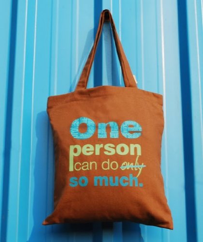 Clean Planet Cotton Fabric Multi-Purpose Reusable Tote Storage Bag - (Brown)