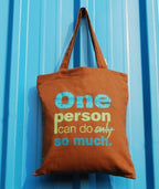 Clean Planet Cotton Fabric Multi-Purpose Reusable Tote Storage Bag - (Brown)