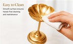 Set of 3 Golden Metal Lotus Tealight Candle Holders – Decorative Flower-Shaped Stands for Home, Festive & Wedding Decor
