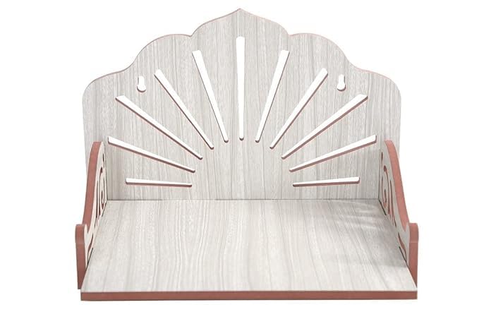 Curious Crafts Haven Decent & Beautiful Wooden Pooja Mandir for Home | Puja Stand for Home, Office and Shop | Wooden Wall Mounted Hanging Puja Temple, Mandir Devghar Stand Temple Home (Style 12)