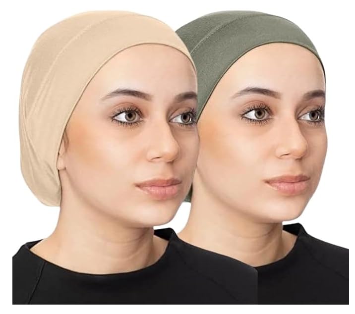 PAROPKAR Women Hijab Undercap Hijab Scarf For Muslim Women Under Scarf Hijab Cap Solid Colour Hijab Tube Unisex Stretch Dreadlocks Tube Neck Gaiter & Neck Warmern Bandana (Olive Biege)