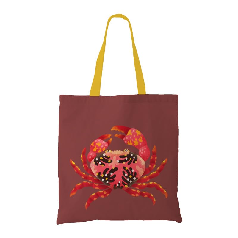 The Purple Tree Cute Crab Tote Bag witH for Women - 1 Pc, Woman Tote Bag, Eco Friendly Tote, Underwater Theme Bags, Gifts For Women