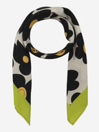 Beau Design Women's Stylish Square Polyster Trendy Digital Printed Fashion Head Neck Scarf Stole Wrap - Green Black Large 29 X 29