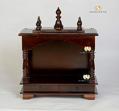 Kamdhenu art and craft Wood Home Temple (18 x 9 x 21 inch, Brown)