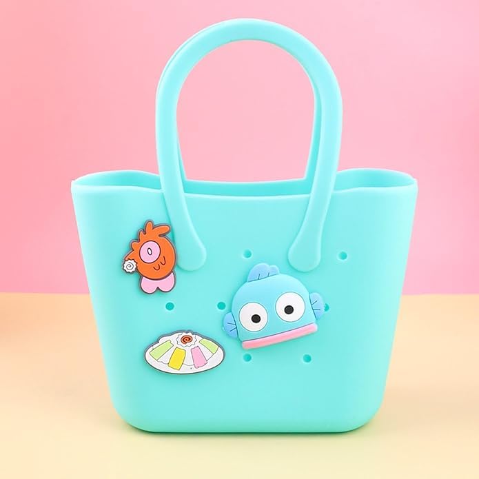 HOMIES, Colorful Silicone Handbags Beach Bag, DIY Cute Summer Tote Hole Bag, Mobile Phone Storage Children's Key and Handbag for Adults, Multicolor