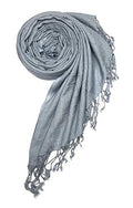 Chandwasia Linen Rayon Scarf, scarves, Viscose Fabric stole & Shawl Design for Men & Women for Summer & Winters(Light Grey)