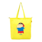 THELA GAADI Pure Cotton Canvas Tote Bag | Reusable Multi-Purpose, Grocery/Shopping Bag, Office Bag For Men & Women | Sturdy & Durable | Shinchan No Noise Print, Yellow