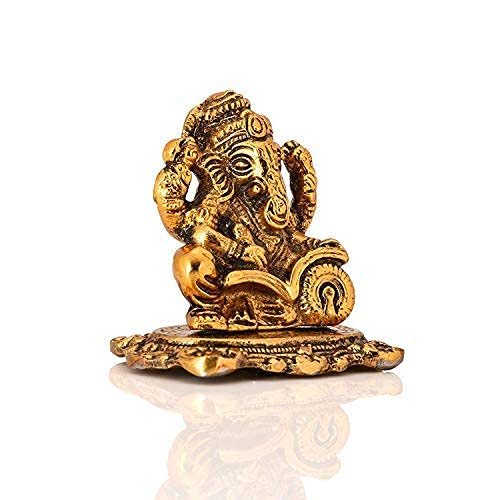 White Metal Gold Color Ganesh Reding Book