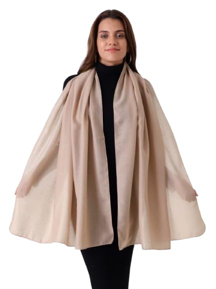 Beau Design Scarf, Lightweight Shawl Wrap for Women, Multiple Colours Available (Light Brown)