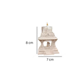 White Marble Finish Temple, Home Puja Mandir with Deity Figurine, Table Top Pooja Stand, Pack of 1
