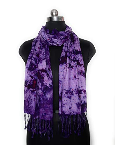 Chandwasia Rayon Scarf, scarves, stole & Shawl Batik Design for Men & Women for Summer & Winters(Black Purpe)