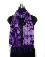 Chandwasia Rayon Scarf, scarves, stole & Shawl Batik Design for Men & Women for Summer & Winters(Black Purpe)