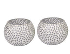 TIED RIBBONS Pack of 2 Turkish Mosaic Glass Votive Tealight Candle Holders - Decorations Items for Home Table Decor Gifts (Glass) - Decor - Gifts