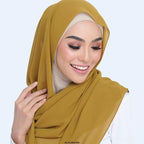URSHIA MALAYSIAN GEORGETTE HIJAB/DIAMOND GEORGETTE HIJAB FOR WOMEN (PINK RED)