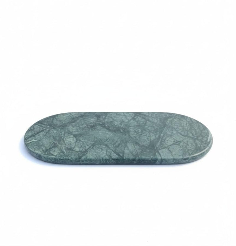 Green Marble Decorative Tray for Home Décor | Natural Stone Serving Tray for Dining Table, Coffee Table, Vanity, Bathroom & Kitchen | Multipurpose Luxury Marble Platter (30 cm)