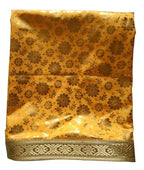 Lakshmi Maa Collection Shirdi Shri Sai's Beautiful dress Shawl/Duppata Pheta Poshak/Dress Set in printed work Cloth yellow set of 3 pec.