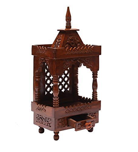 Shilpi Handcrafted Wooden Home Temple/Wooden Temple/Pooja Mandir/Puja Ghar/Mandap/Wooden Temple/Mandir/Antique Carved Temple