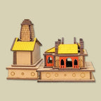A&S Ventures Char Dham Temple 3D Model - MDF Wood Gangotri Dham Yamunotri Dham Home Decor, Showpiece