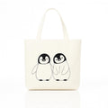 INDUVERA Cotton Canvas Tote Bag for Women | Cute Penguin Print Handbag | Eco-Friendly Reusable Shopping Bag for Girls, College, Office & Daily Use