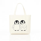 INDUVERA Cotton Canvas Tote Bag for Women | Cute Penguin Print Handbag | Eco-Friendly Reusable Shopping Bag for Girls, College, Office & Daily Use