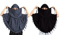 COMBO Women Cotton Stylish Hand Printed Scarf - Anti Pollution Full Face Cover With UV Sun Rays Protection Scarf (grey-black)