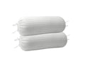 LINENWALAS 100% Cotton 16x32 inch 300TC Striped Bolster Cover | Round Bed Side Long Bolster Pillow Cover to fit 24 Length 9 Dia | Pack of 2 Bolster Cover only (16x32 inch, White)