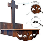 7CR Christ Temple (WB) Engineered Wood Home Wooden Wall Mounted Cross Shelf (Do-It-Yourself) Church, or Prayer Room – 26x16.5x32 cm – Elegant Handcrafted Design