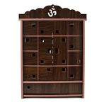 Lexical Wooden Readymade Wall Hanging Puja Temple for Home God Stand for Pooja Room Mandir Wood Devghar Stand for Office and Shop Lexical-444
