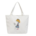 Zibuyu Tote Bag Cotton Canvas Washable for College White 1 Pc
