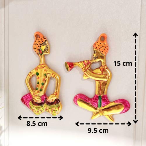 Kridaykraft Metal Small Size Musical Man Set Multicolor Showpiece for Home,Office & Walls Gift for Have House Warming Anniversaries, Birthday, Wedding Gifts, Return Gifts...