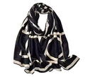 Women’s Black and White Geometory Pattern Print Border Scarf – Versatile Modest Hijab, Print Shawl/Stole for All Occasions