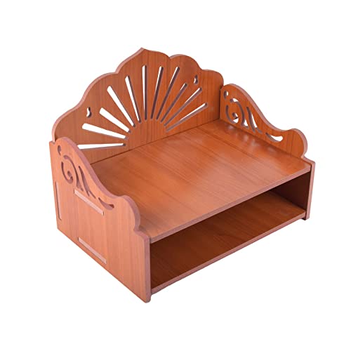 Lexical Wooden Readymade Wall Hanging Puja Temple for Home God Stand for Pooja Room Mandir Wood Devghar Stand for Office and Shop Lexical-521
