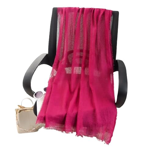 IBA ISBA COLLECTIONS Women's Crinkle Cotton Scarf, Stoles, Hijab (80 x 190 Cms) (Rani)