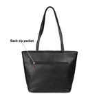 Mochi Women's Black Stylish Faux Leather Tote Bag (66-365)