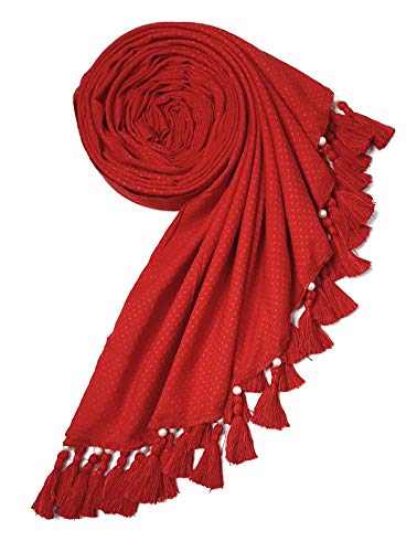 Chandwasia Scarf Stole & Shawl | For Daily Use, Office, Travel, Casual, Outdoor, Layering | Viscose Fabric, Printed Design, Soft Texture, Lightweight - Red