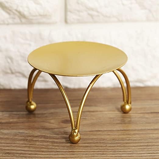 DECORCAVE Metal Candle Stand | 10 x 10 cm | Gold Finish | Premium Decorative Candle Holder for Living Room, Kitchen & Dining Table | Modern Tabletop Accent & Elegant Gifting Item