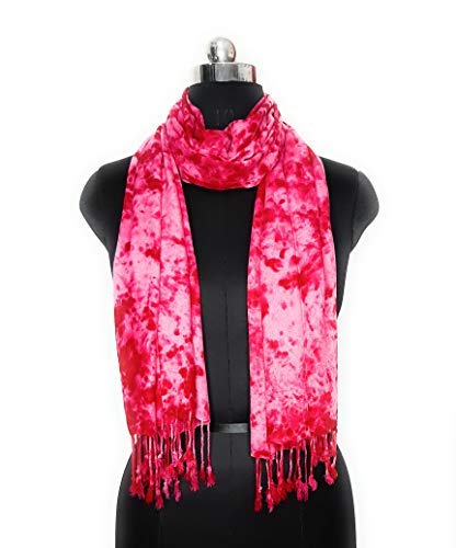 Chandwasia Rayon Scarf, scarves, stole & Shawl Batik Design for Men & Women for Summer & Winters(Light Magenta)
