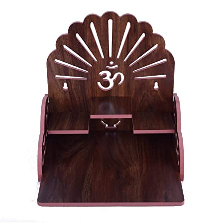 A k Wooden Temple Home Temple Pooja Mandir Wall Hanging and Table Top Home Mandir Temple Home Decor Beautiful Wooden Temple (Maroon)